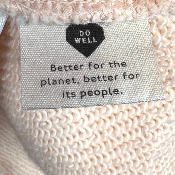 MADEWELL Sweatershirt the MLW Airterry Colorblock Crop in Peach and Cream Small - Picture 8 of 10